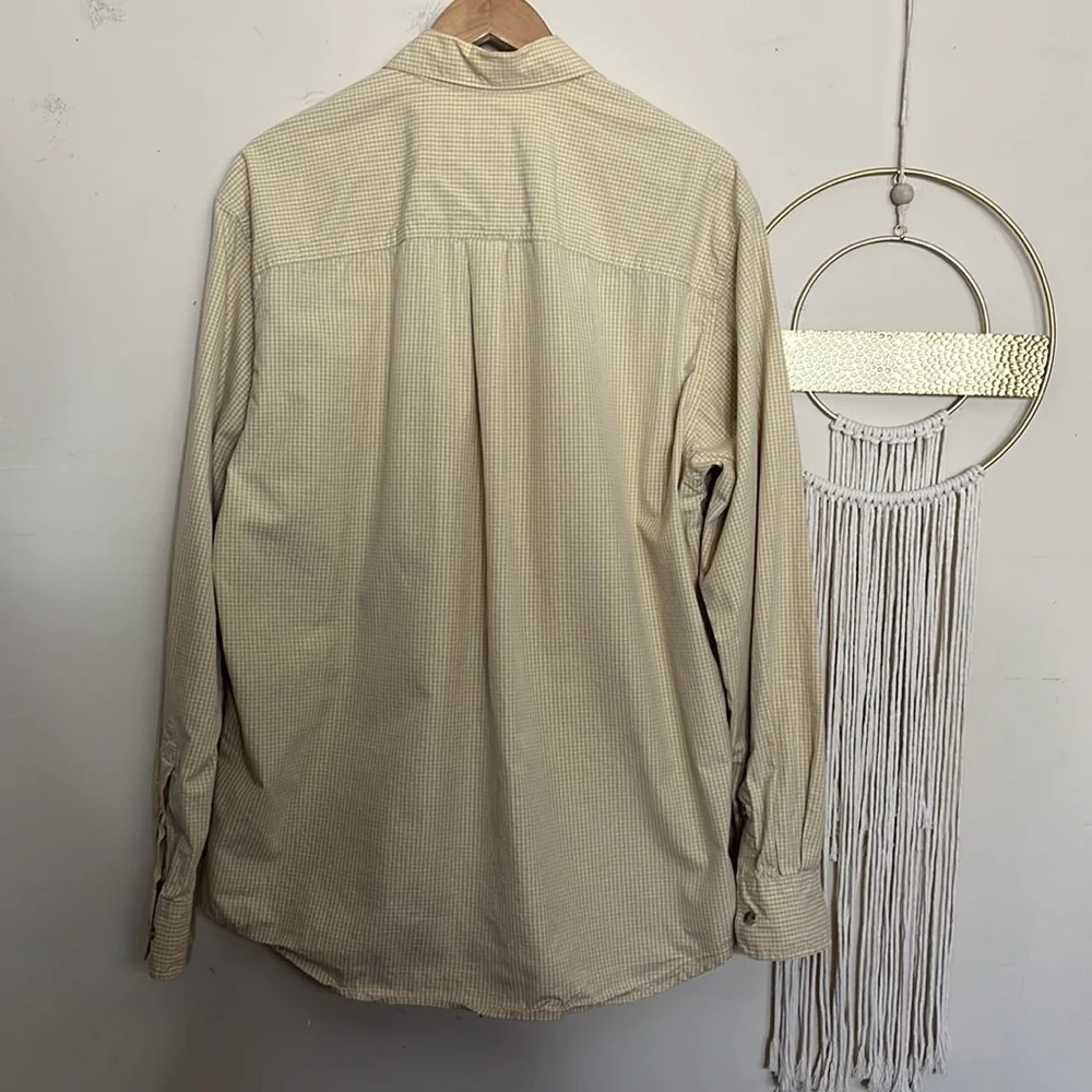 eddie bauer • small checks button down shirt with chest pocket